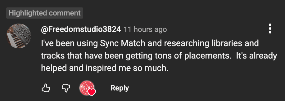 Sync Match Testimonial